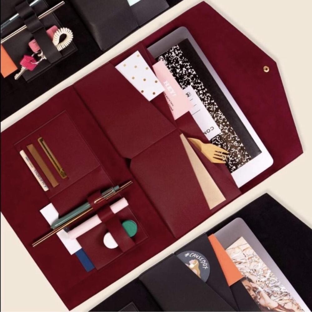 Glass Ladder & Co portfolio suede burgundy XL